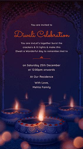Free Diwali Invitation Card Maker .